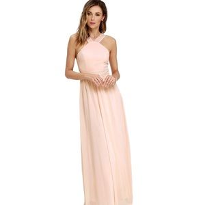 Lulu’s Air of Romance Peach Prom Gown Dress Misses size XS